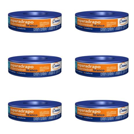 Cremer Esparadrapo Impermeável 1,2cmx4,5m (Kit C/06) Menor preço em Cremer Esparadrapo Impermeável 1,2cmx4,5m (Kit C/06)