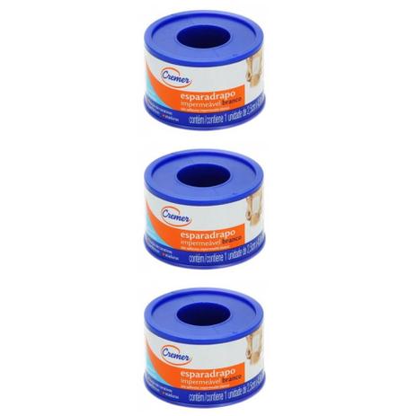 Cremer Esparadrapo Impermeável 2,5cmx4,5m (Kit C/03) Menor preço em Cremer Esparadrapo Impermeável 2,5cmx4,5m (Kit C/03)