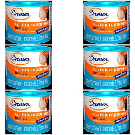 Cremer Fita Micropore Branca 2,5cmx90cm C/12 (Kit C/06) Menor preço em Cremer Fita Micropore Branca 2,5cmx90cm C/12 (Kit C/06)