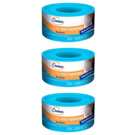 Cremer Fita Microporosa 2,5cmx4,5m (Kit C/03) Menor preço em Cremer Fita Microporosa 2,5cmx4,5m (Kit C/03)