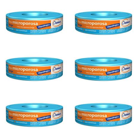 Cremer Fita Microporosa Bege 1,2cmx4,5m (Kit C/06) Menor preço em Cremer Fita Microporosa Bege 1,2cmx4,5m (Kit C/06)