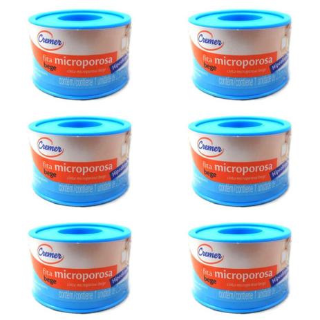 Cremer Fita Microporosa Bege 2,5cmx4,5m (Kit C/06) Menor preço em Cremer Fita Microporosa Bege 2,5cmx4,5m (Kit C/06)