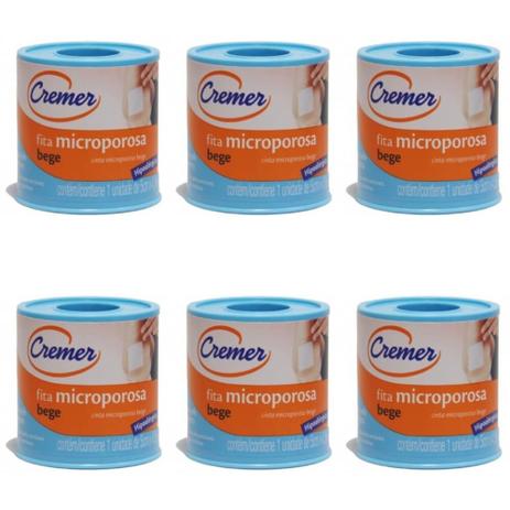 Cremer Fita Microporosa Bege 5cmx4,5m (Kit C/06) Menor preço em Cremer Fita Microporosa Bege 5cmx4,5m (Kit C/06)