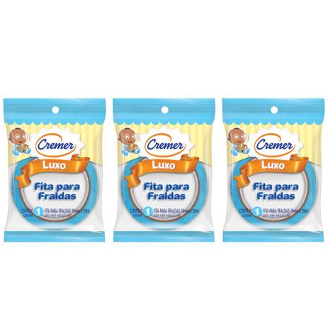 Cremer Fita P/ Fraldas Azul (Kit C/03) Menor preço em Cremer Fita P/ Fraldas Azul (Kit C/03)