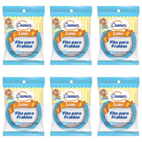 Cremer Fita P/ Fraldas Azul (Kit C/06) Menor preço em Cremer Fita P/ Fraldas Azul (Kit C/06)