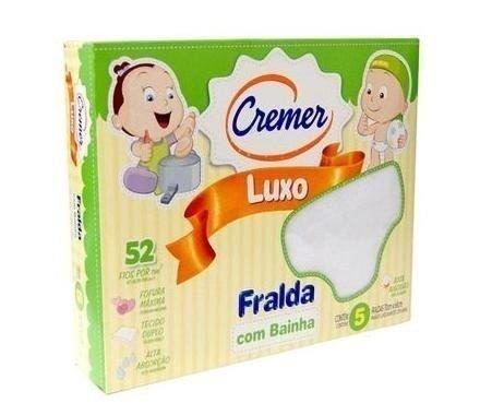 Cremer Luxo Fralda De Pano C/ Bainha C/5 (Kit C/12) Menor preço em Cremer Luxo Fralda De Pano C/ Bainha C/5 (Kit C/12)