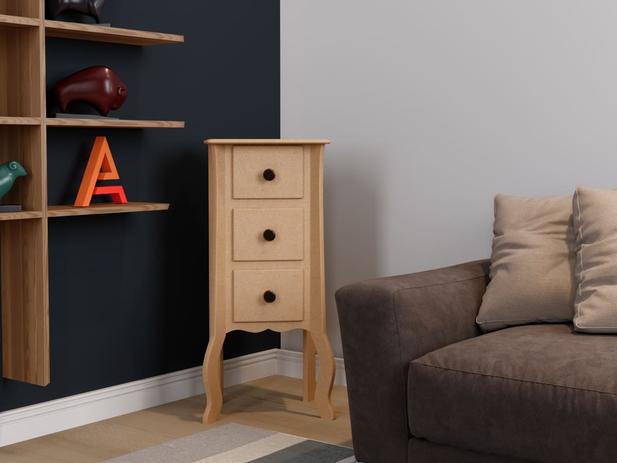 Criado mudo 3 gavetas em madeira mdf estilo fino - Arte moderna decor Menor preço em Criado mudo 3 gavetas em madeira mdf estilo fino - Arte moderna decor