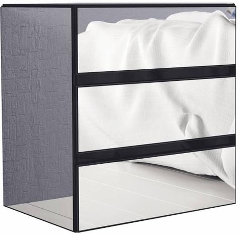 Criado Mudo Espelhado Idea com 2 Gavetas e Rodape - 10622 - Sun house Menor preço em Criado Mudo Espelhado Idea com 2 Gavetas e Rodape - 10622 - Sun house
