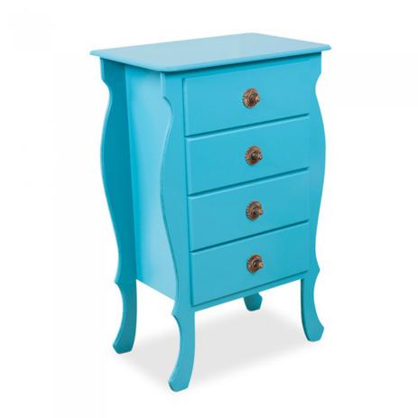 Criado-Mudo Madri c/ Quatro Gavetas Azul Criado Mudo Vintage Retrô Provençal balcão mesa quarto - Casa gaúcha Menor preço em Criado-Mudo Madri c/ Quatro Gavetas Azul Criado Mudo Vintage Retrô Provençal balcão mesa quarto - Casa gaúcha
