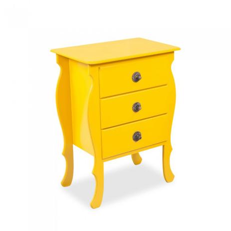 Criado-Mudo Madri c/ Três Gavetas Amarelo Criado Mudo Vintage Retrô Provençal balcão mesa quarto - Casa gaúcha Menor preço em Criado-Mudo Madri c/ Três Gavetas Amarelo Criado Mudo Vintage Retrô Provençal balcão mesa quarto - Casa gaúcha