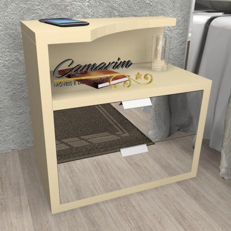 Criado Mudo Moderno 2 Gaveta com Frente da Gaveta Espelhado - Cr04 - BEGE - Camarim móveis Menor preço em Criado Mudo Moderno 2 Gaveta com Frente da Gaveta Espelhado - Cr04 - BEGE - Camarim móveis