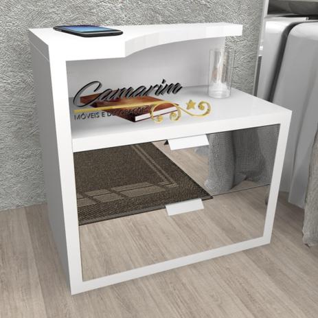 Criado Mudo Moderno 2 Gaveta com Frente da Gaveta Espelhado - Cr04 - BRANCO - Camarim móveis Menor preço em Criado Mudo Moderno 2 Gaveta com Frente da Gaveta Espelhado - Cr04 - BRANCO - Camarim móveis