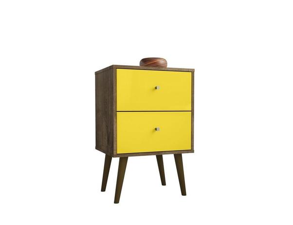 Criado-Mudo Vintage Retro 2 Gavetas Madeira Rustica e Amarelo - Móveis bechara Menor preço em Criado-Mudo Vintage Retro 2 Gavetas Madeira Rustica e Amarelo - Móveis bechara