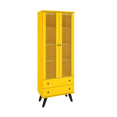 Cristaleira 2 Portas 2 Gavetas Natu Retrô Delmarco Móveis Amarelo é boa?