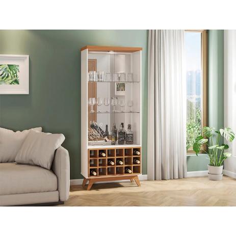 Cristaleira 2 Portas c/Adega e Led C712L OffWhite/Freijó Dalla Costa é boa?