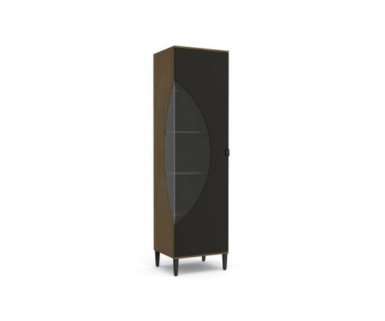 Cristaleira 60cm Kappesberg PO014 Pop 1 Porta Jacarandá com Preto Fosco Liso Menor preço em Cristaleira 60cm Kappesberg PO014 Pop 1 Porta Jacarandá com Preto Fosco Liso