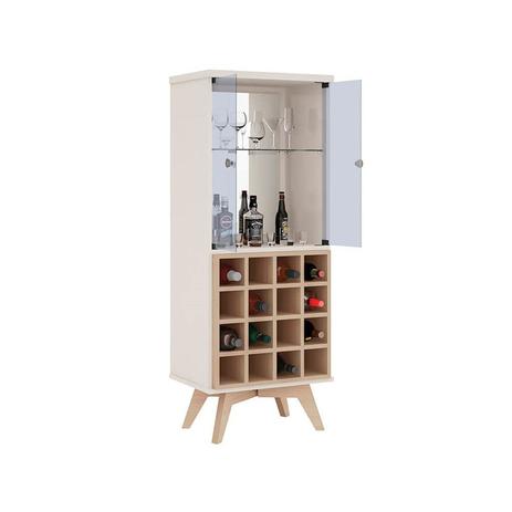 Cristaleira C711 100 MDF C/ Adega Off White / Natural - Dalla costa Menor preço em Cristaleira C711 100 MDF C/ Adega Off White / Natural - Dalla costa