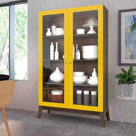 Cristaleira com 2 Portas de Vidro Retrô Fosco/Brilho GenialFlex Menor preço em Cristaleira com 2 Portas de Vidro Retrô Fosco/Brilho GenialFlex