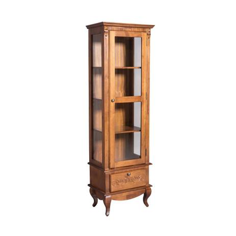 Cristaleira Country com Gaveta e Vidro Lateral 191x60 Pinhão - Wood Prime - Ta Menor preço em Cristaleira Country com Gaveta e Vidro Lateral 191x60 Pinhão - Wood Prime - Ta