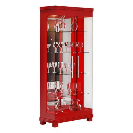 Cristaleira Cristal Imcal Vermelho - Imcal móveis Menor preço em Cristaleira Cristal Imcal Vermelho - Imcal móveis
