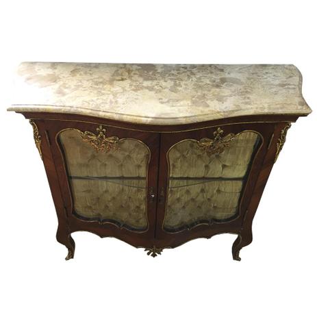 Cristaleira em Madeira Estilo Clássica Luis XV Tampo Mármore - Prime home decor Menor preço em Cristaleira em Madeira Estilo Clássica Luis XV Tampo Mármore - Prime home decor