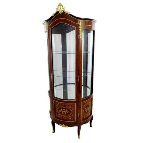 Cristaleira em Madeira Marchetada Apliques em Bronze Luis XV - Prime home decor Menor preço em Cristaleira em Madeira Marchetada Apliques em Bronze Luis XV - Prime home decor