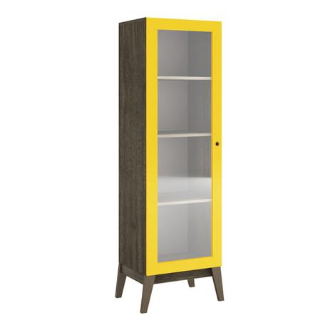 Cristaleira Genialflex Retrô 1 Porta De Vidro Demolição E Amarelo Menor preço em Cristaleira Genialflex Retrô 1 Porta De Vidro Demolição E Amarelo