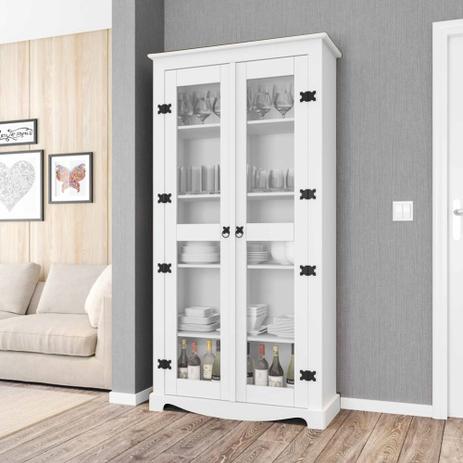 Cristaleira New York 2 Portas com Vidro - Branco - Rv móveis Menor preço em Cristaleira New York 2 Portas com Vidro - Branco - Rv móveis