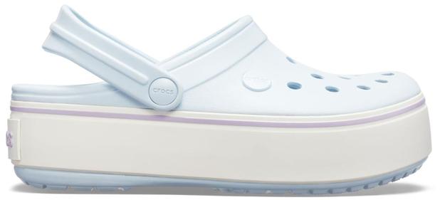 blue platform crocs
