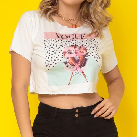 Cropped Blusinha T-shirt Feminino Camiseta Suede - Gata Cabana Jeans