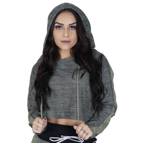 cropped fit moletom com capuz