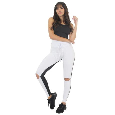 Cropped Preto e Calça Legging Rasgo no Joelho Feminino - Gr Esporte - Calça  Esportiva - Magazine Luiza