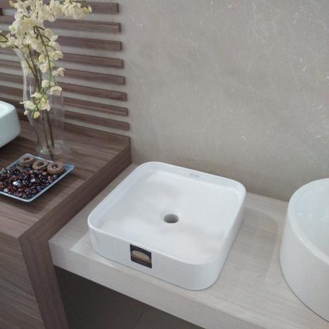 Cuba de Apoio para Banheiro Jacuzzi Abaco 40cmx40cmx10cm Branco Menor preço em Cuba de Apoio para Banheiro Jacuzzi Abaco 40cmx40cmx10cm Branco