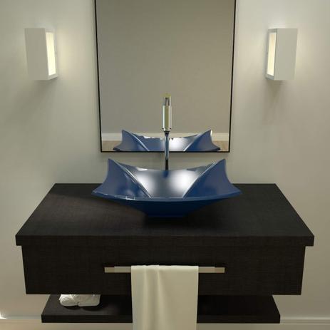 Cuba de Apoio para Banheiro L38 Lux Retangular Folha Compace Azul Escuro é boa?