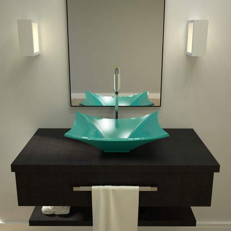 Cuba de Apoio para Banheiro L38 Lux Retangular Folha Compace Azul Turquesa é boa?