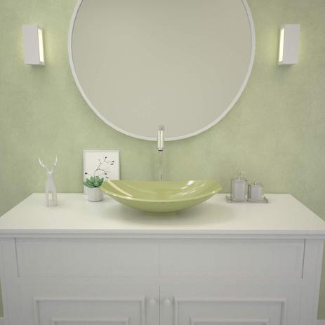 Cuba de Apoio para Banheiro L45 Lux Canoa Compace Verde Acqua Menor preço em Cuba de Apoio para Banheiro L45 Lux Canoa Compace Verde Acqua