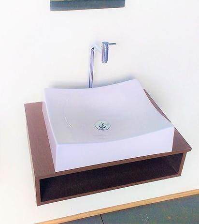 Cuba de Apoio Para Banheiro Modelo Milano 46 Cm Marmorite Branco - Croy é boa?