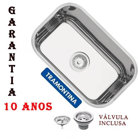 Cuba de embutir Tramontina Lavínia 47 BL em Aço Inox Alto Brilho 47x30 cm + Válvula 4 1/2" Prime Menor preço em Cuba de embutir Tramontina Lavínia 47 BL em Aço Inox Alto Brilho 47x30 cm + Válvula 4 1/2" Prime