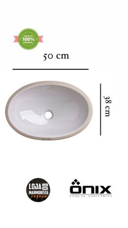 Cuba de louça embutir oval branca (ónix) p/banheiro 50x38 - ONIX Menor preço em Cuba de louça embutir oval branca (ónix) p/banheiro 50x38 - ONIX