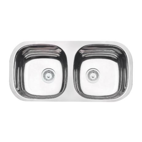 Cuba Dupla Inox Tramontina Perfecta 78X40X14cm Retangular Polido Válvula 3.1/2” Menor preço em Cuba Dupla Inox Tramontina Perfecta 78X40X14cm Retangular Polido Válvula 3.1/2”