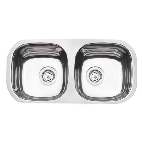 Cuba Dupla Retangular Horizontal Inox 78X40 Polido c/válvula de Ø 4 1/2” Tramontina Menor preço em Cuba Dupla Retangular Horizontal Inox 78X40 Polido c/válvula de Ø 4 1/2” Tramontina