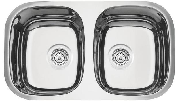 Cuba Dupla Retangular Vertical 2C 34 BL Prime Aço Inox 768x446x152mm Alto Brilho C/Escape 94030/203 Tramontina Menor preço em Cuba Dupla Retangular Vertical 2C 34 BL Prime Aço Inox 768x446x152mm Alto Brilho C/Escape 94030/203 Tramontina