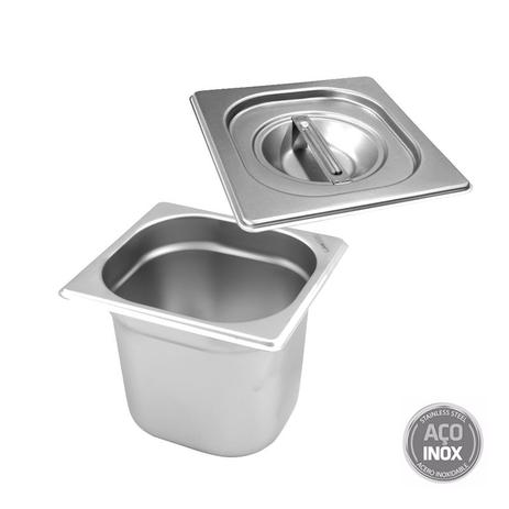 Cuba Gastronomica Inox Gn 1/6x150mm com Tampa p/ Buffet - Ipe cozinhas Menor preço em Cuba Gastronomica Inox Gn 1/6x150mm com Tampa p/ Buffet - Ipe cozinhas