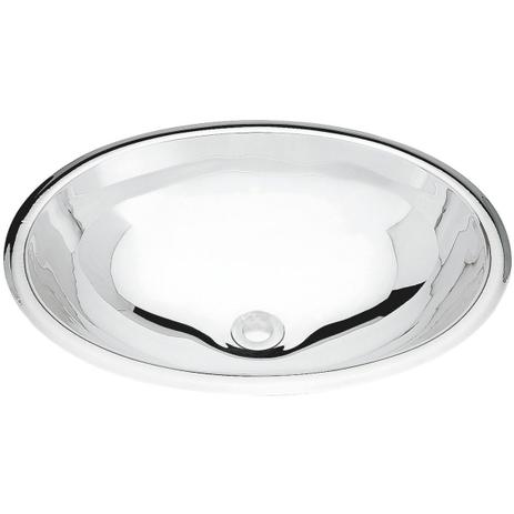 Cuba Lavabo Aco Inox Oval 40X27 Alto Brilho c/Furo para válvula de Ø 1 1/4” Tramontina Menor preço em Cuba Lavabo Aco Inox Oval 40X27 Alto Brilho c/Furo para válvula de Ø 1 1/4” Tramontina