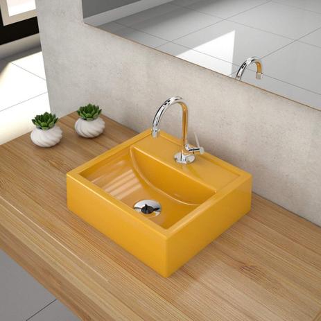 Cuba para Banheiro Q32W Compace Amarelo Menor preço em Cuba para Banheiro Q32W Compace Amarelo