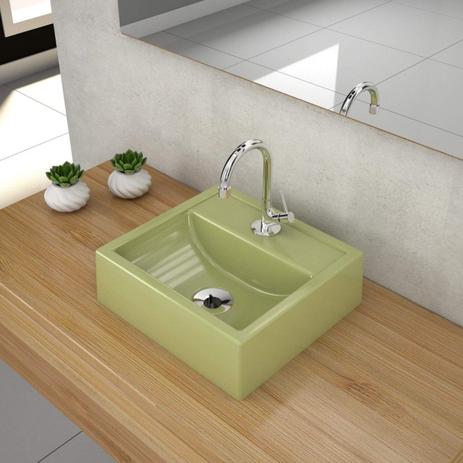 Cuba para Banheiro Q32W Compace Verde Acqua Menor preço em Cuba para Banheiro Q32W Compace Verde Acqua