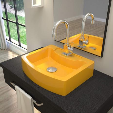 Cuba para Banheiro RT41W Retangular Aria Compace Amarelo Menor preço em Cuba para Banheiro RT41W Retangular Aria Compace Amarelo