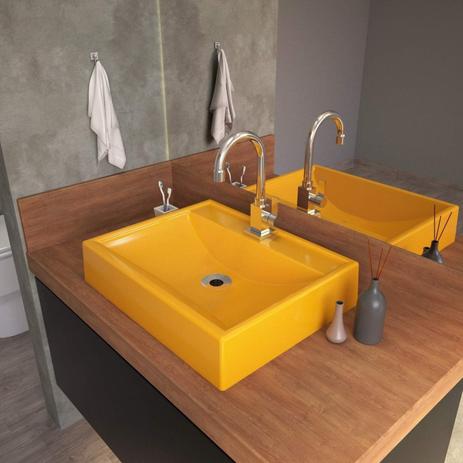 Cuba para Banheiro RT49W Retangular Compace Amarelo Menor preço em Cuba para Banheiro RT49W Retangular Compace Amarelo
