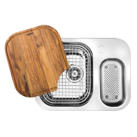 Cuba para Cozinha Franke Dupla Aço Inox de Embutir - Retangular 62,5x50cm Prática Quinline Menor preço em Cuba para Cozinha Franke Dupla Aço Inox de Embutir - Retangular 62,5x50cm Prática Quinline
