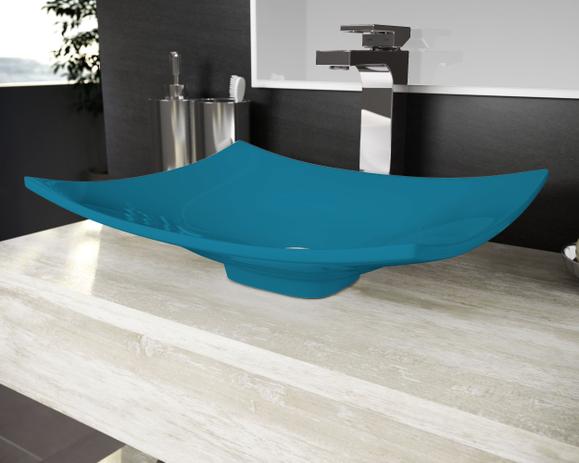 Cuba Pia De Apoio Para Banheiro Toleato Bari 43 Cm Marmorite Azul Turquesa - Sao joao é boa?
